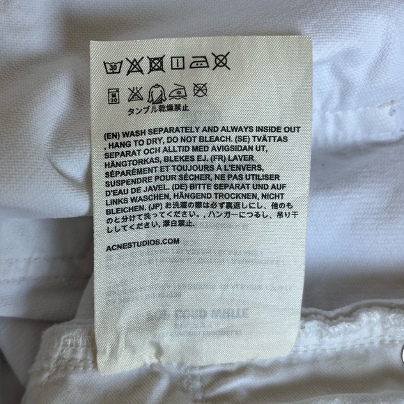 ACNE STUDIOS | Relaxed Cropped 'Pop Cord White' Corduroy Jeans | Size 38 (US 10) - Picture 10 of 10